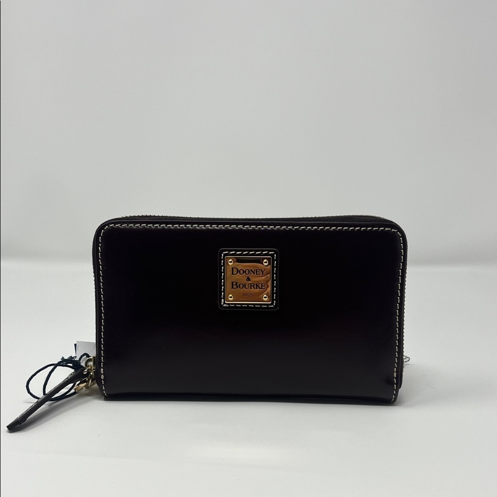 Dooney and Bourke Wexford Leather Zip Around Phone Wristlet Clutch - Bordeaux